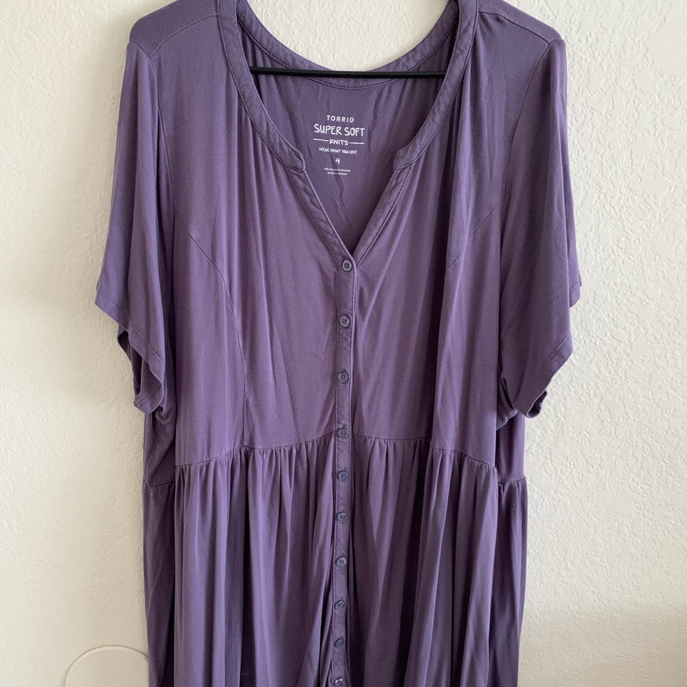 Torrid Babydoll Super Soft High Low Top